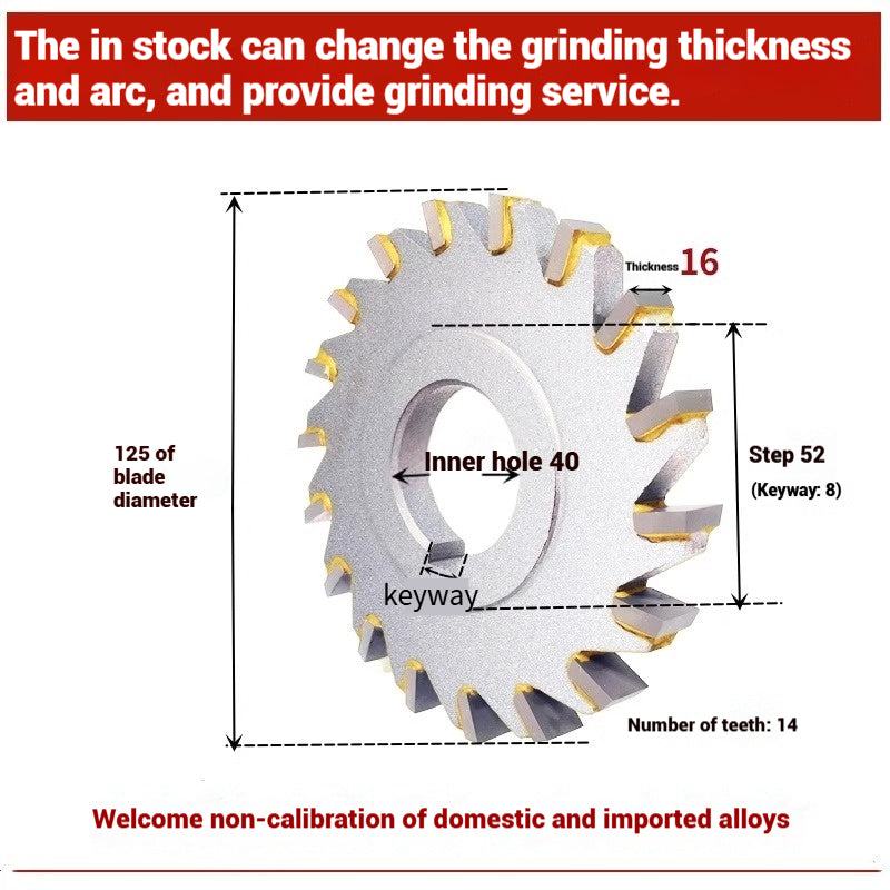 1057-Alloy three-face milling cutter can be customized tungsten steel 63 80 100 125 YW2 steel parts milling slot welding disk cutter Shandong Denso Pricision Tools Co.,Ltd.